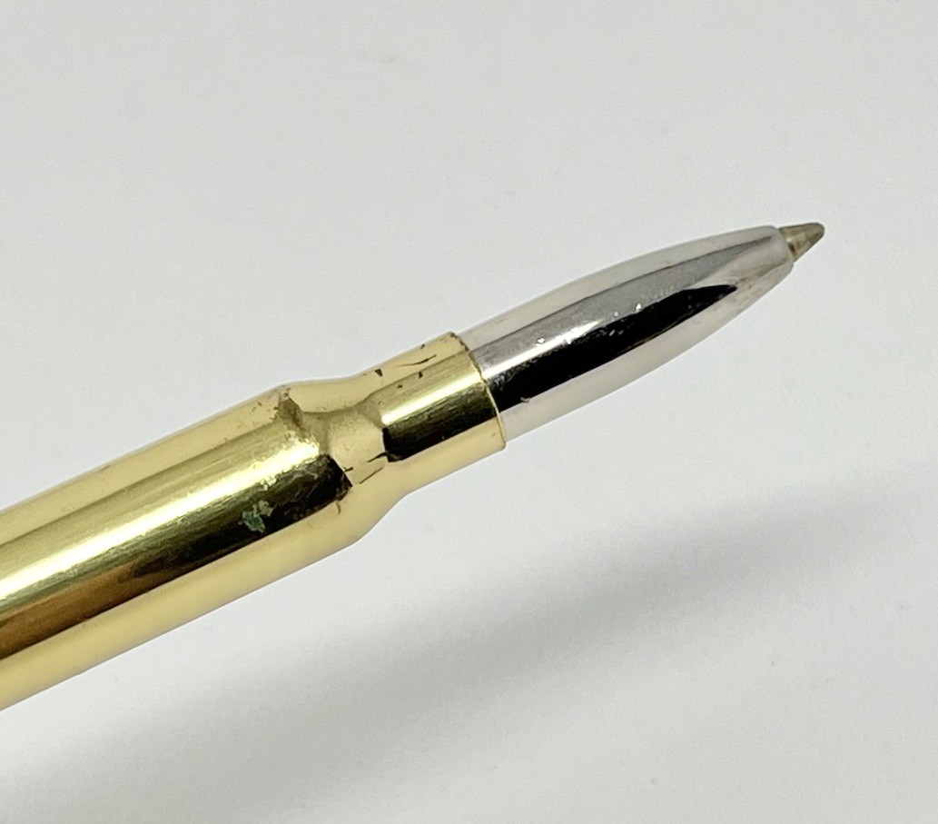 Vintage Mid Century West Germany Click Pen Metal Bullet Shape Ballpoint No Ink