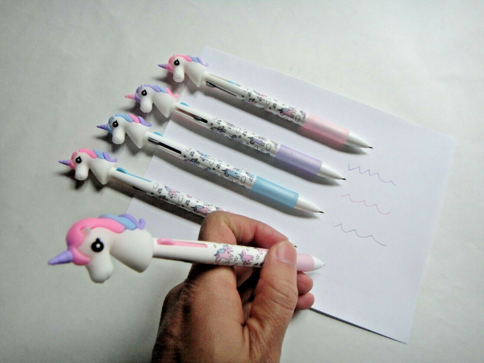 12 Pcs-3 colors UNICORN cartoon Multi-color changing Ballpoint Pen US Seller