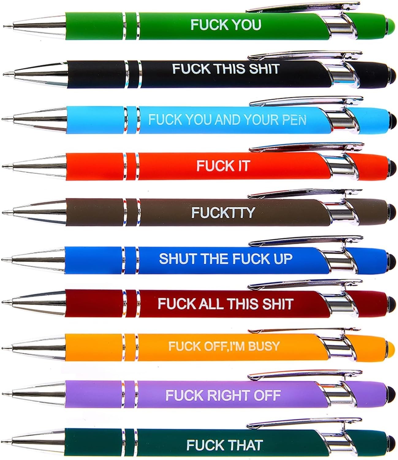 20pcs Funny Ballpoint Pens w/ Complaining Quotes Stylus Touchscreen Gift