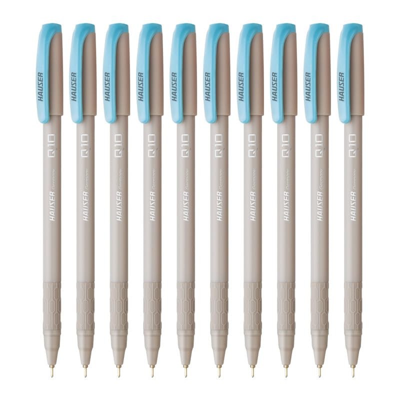Hauser Q10 Ball Pen Comfortable Rubber Grip For Smudge Free Writing With FS