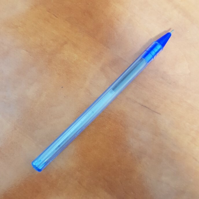Used Ball Point Simple Blue Writing Signing Pen for Office Desk Work Sketch