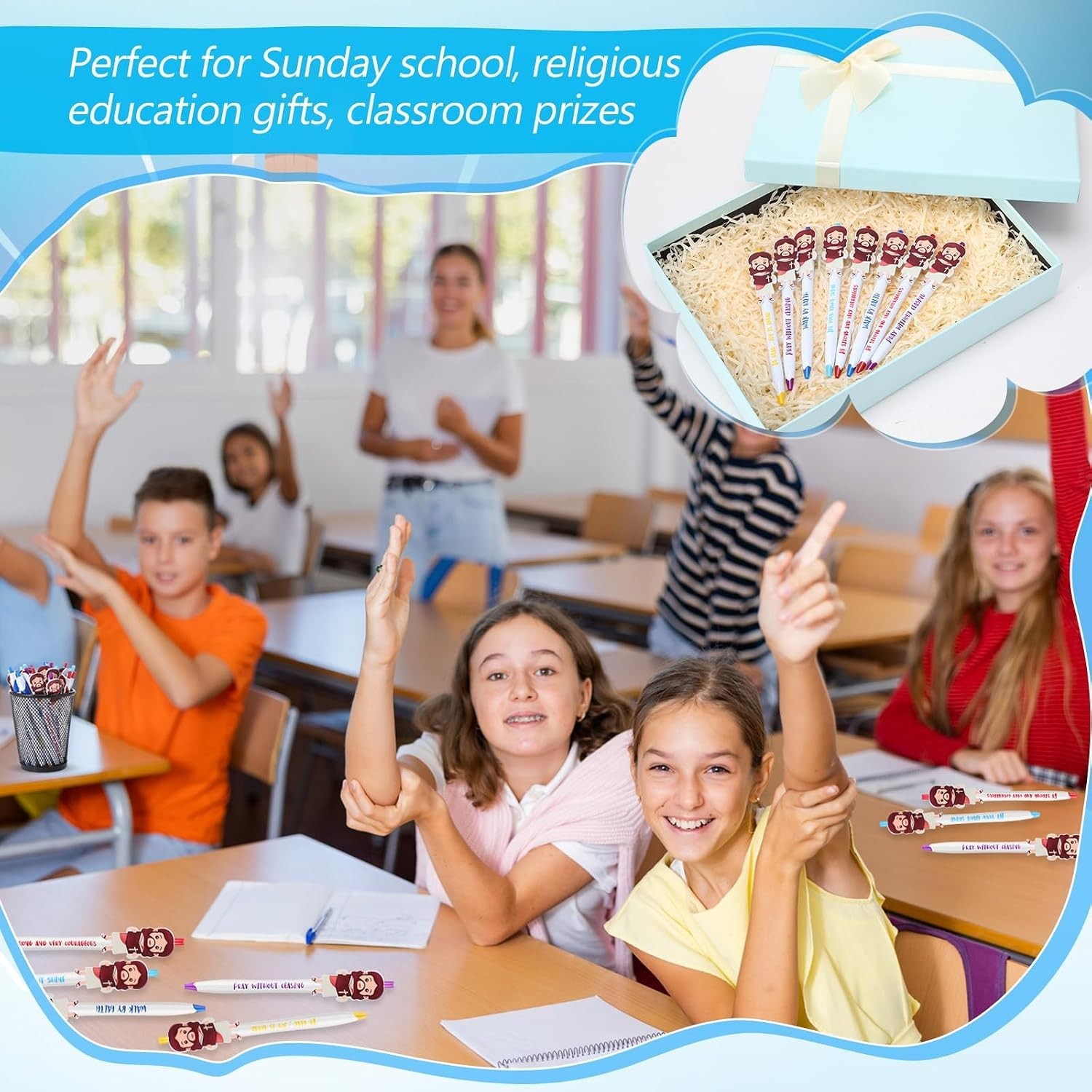 100 Pcs Christian Jesus Pens Bible Verse Ballpoint Bulk Sunday School Gift Favor