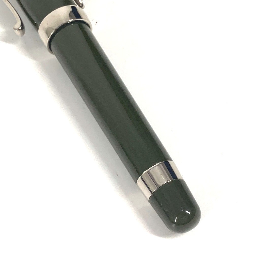 PRADA Logo Ballpoint Pen Stationery Khaki Black Ink Metal Unisex Authentic