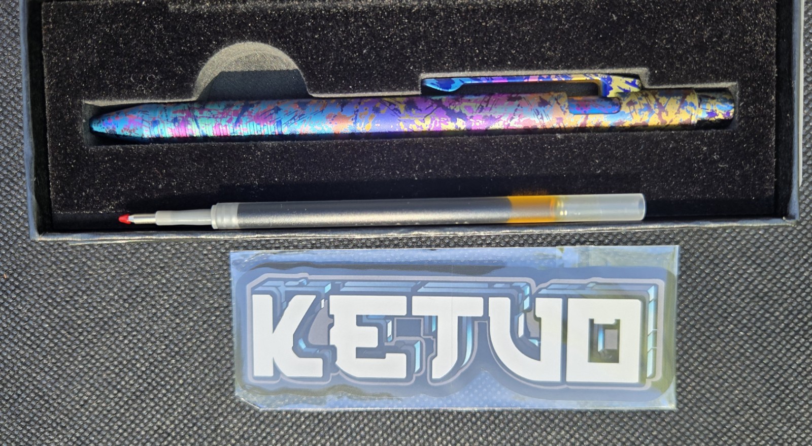 Ketuo Halo 2 Bolt Action Pen 80’s Grunge Titanium New In Box W/Xtra Cartridge