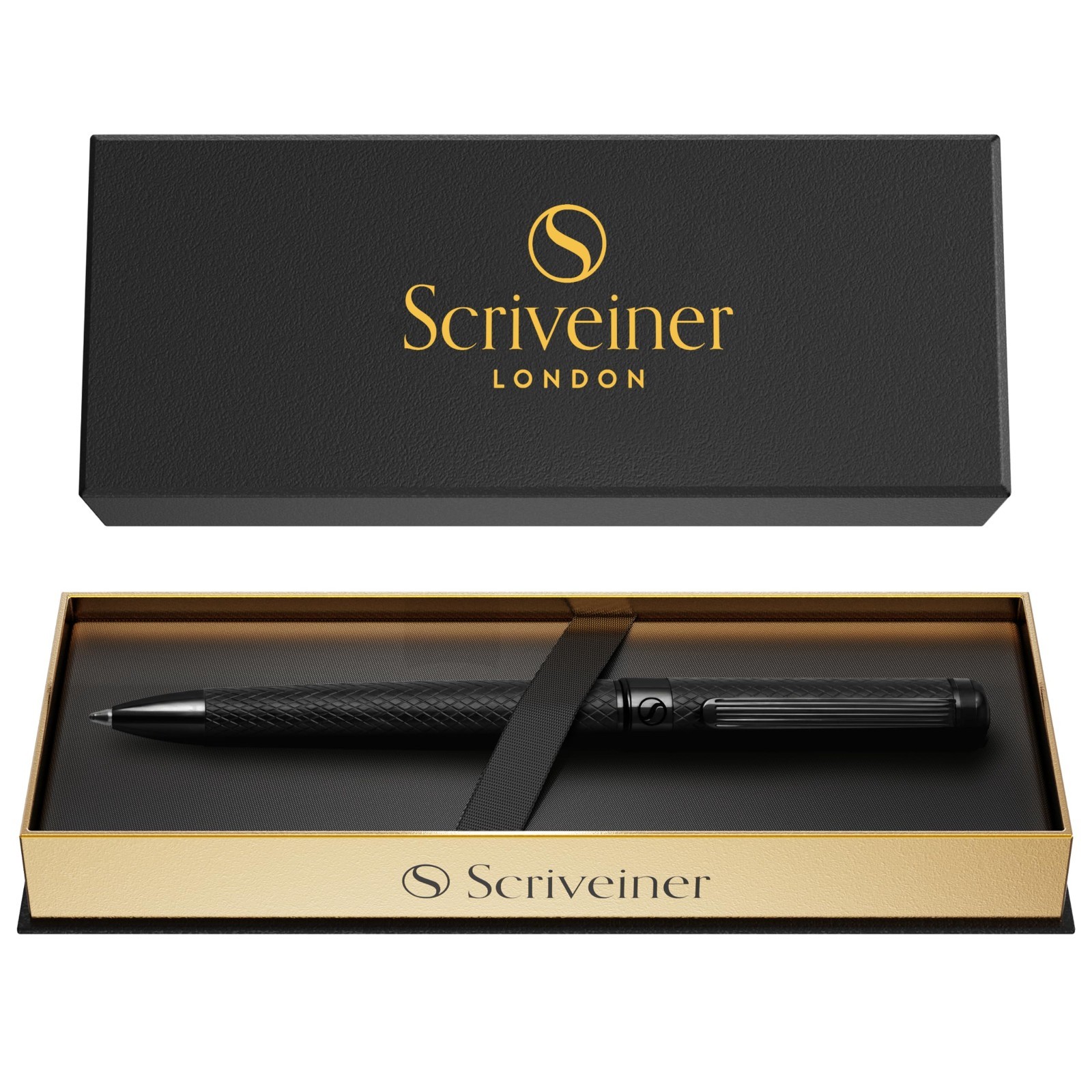 Luxury All Metal Black Ballpoint Pen, Schmidt Refill, Executive Gift Set for Men