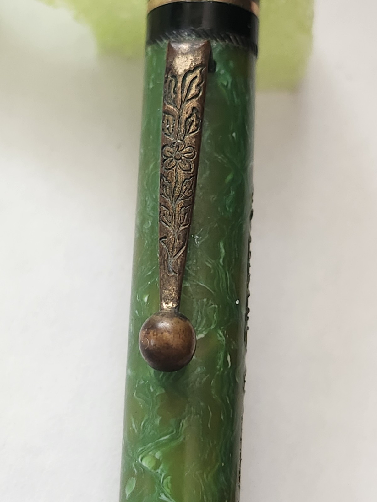 Vtg Faux Mother Of Pearl & Celluloid Pen Thomas D Murphy Co. Red Oak, IA Sample