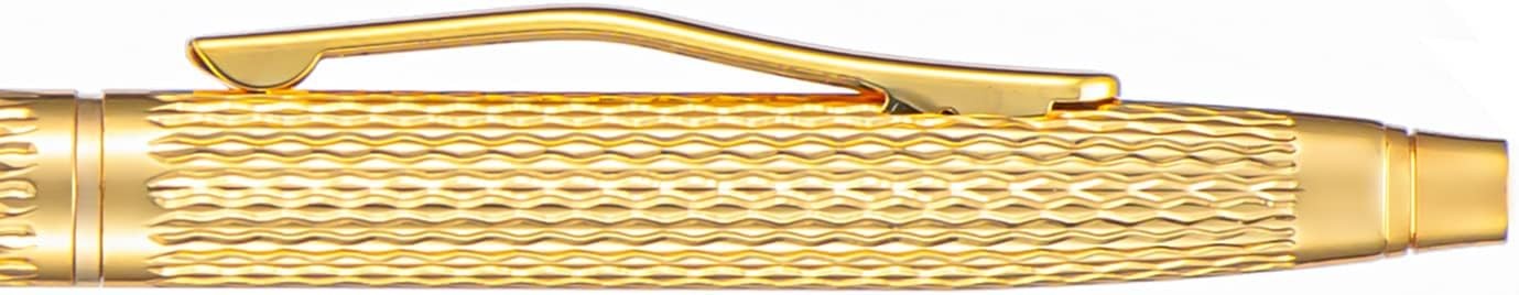 6 Pack Golden Slim Metal Ballpoint Pen, 1mm Medium Point Black Ink Smooth Writin