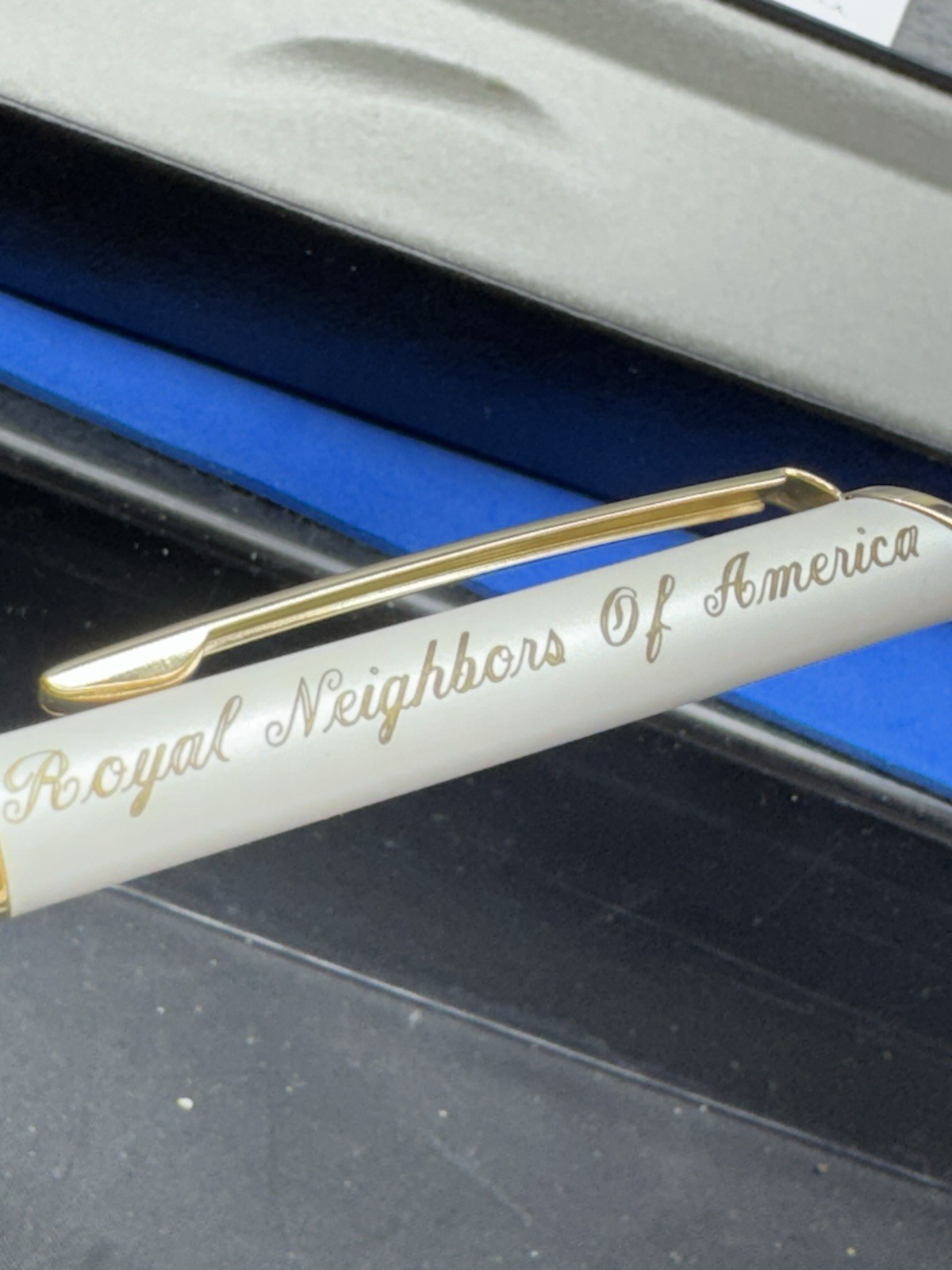 Vintage Quill Gold Trim Ballpoint Pen – Made in USA – w/ Original Box & Card