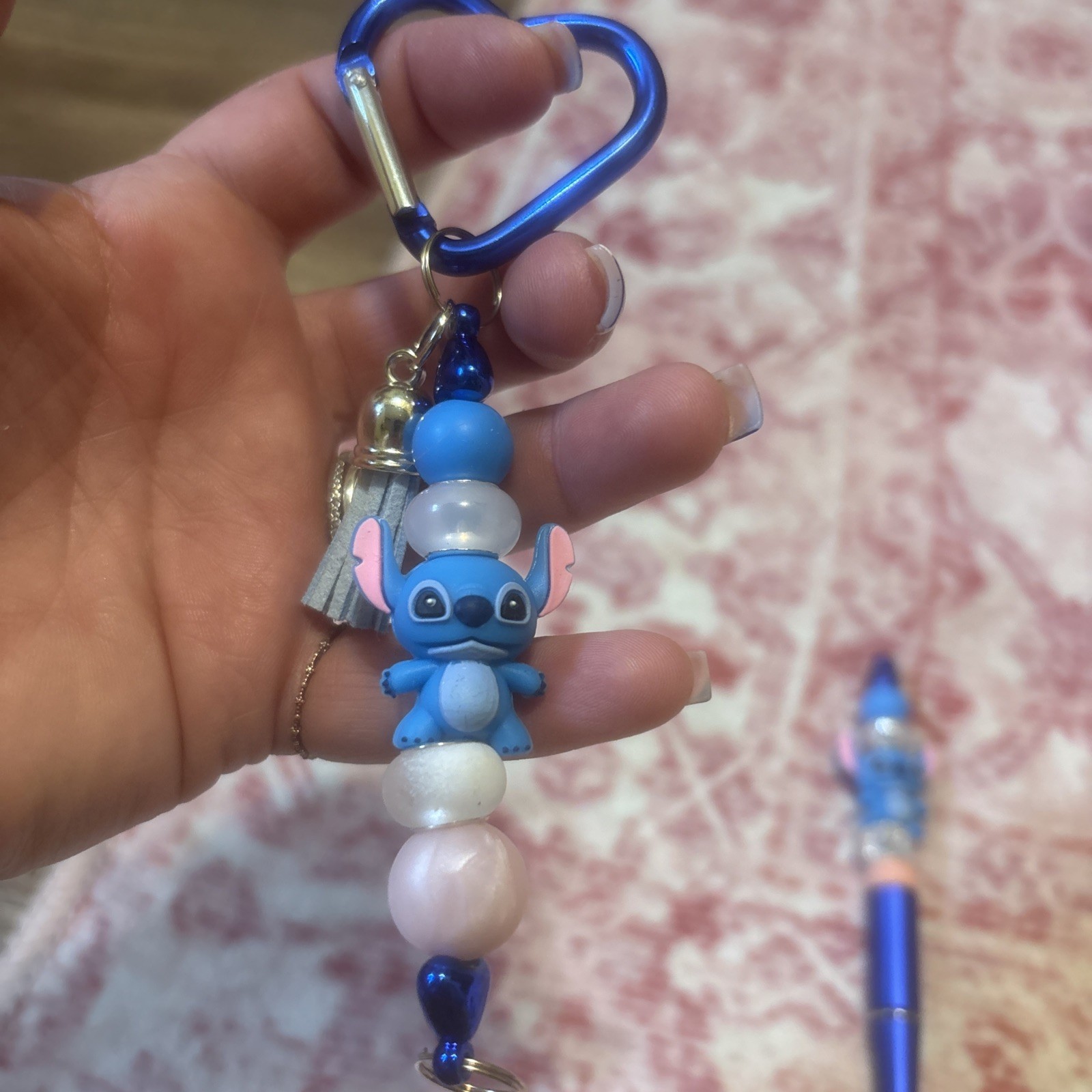 Handmade Stich Pen With Black Ink And Keychain