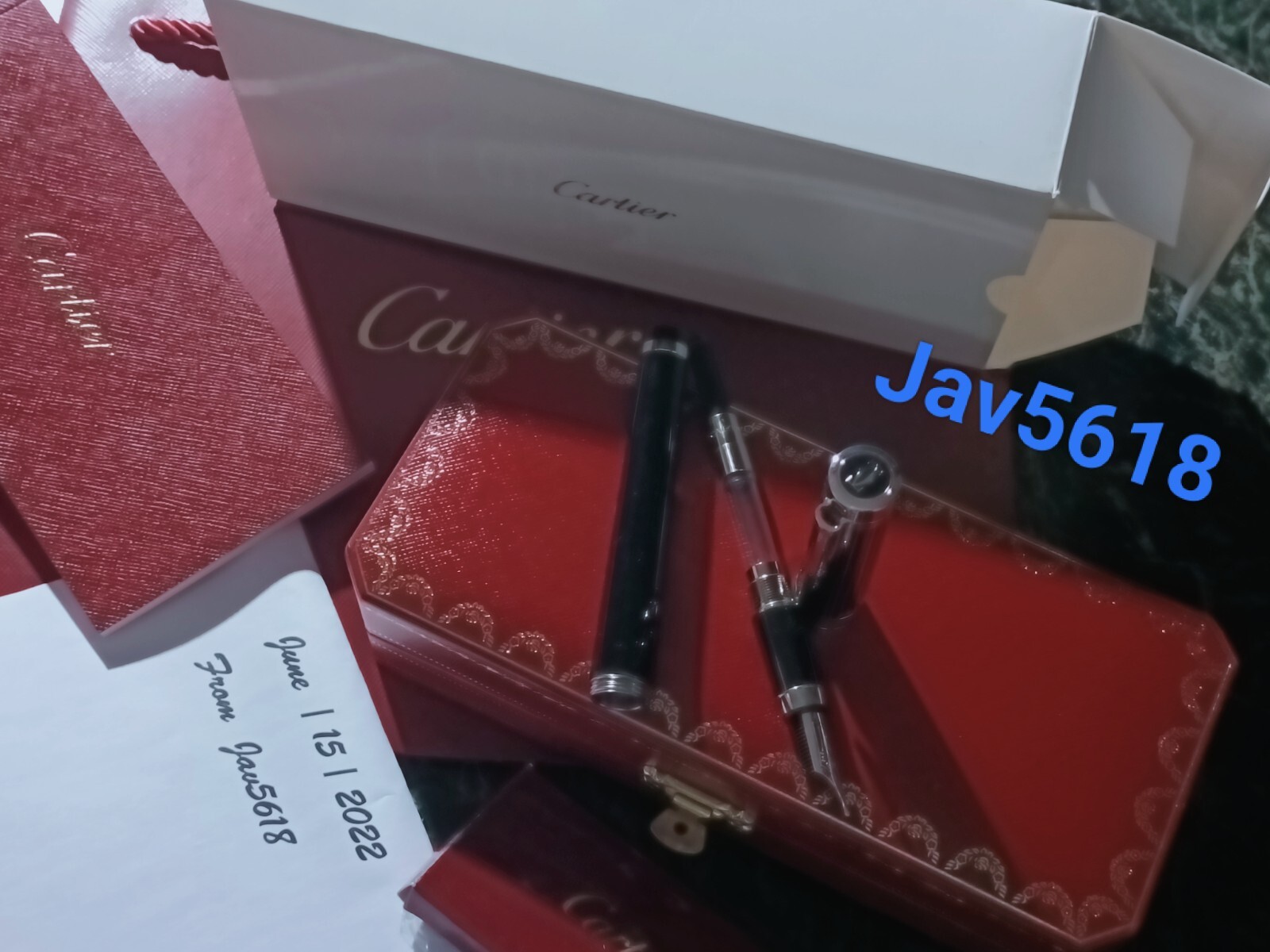 CARTIER PASHA FOUNTAIN PEN PLATINUM 18 kt GOLD NIB LOGO C BARCODE,ART,NEW, ♛♛♛♛