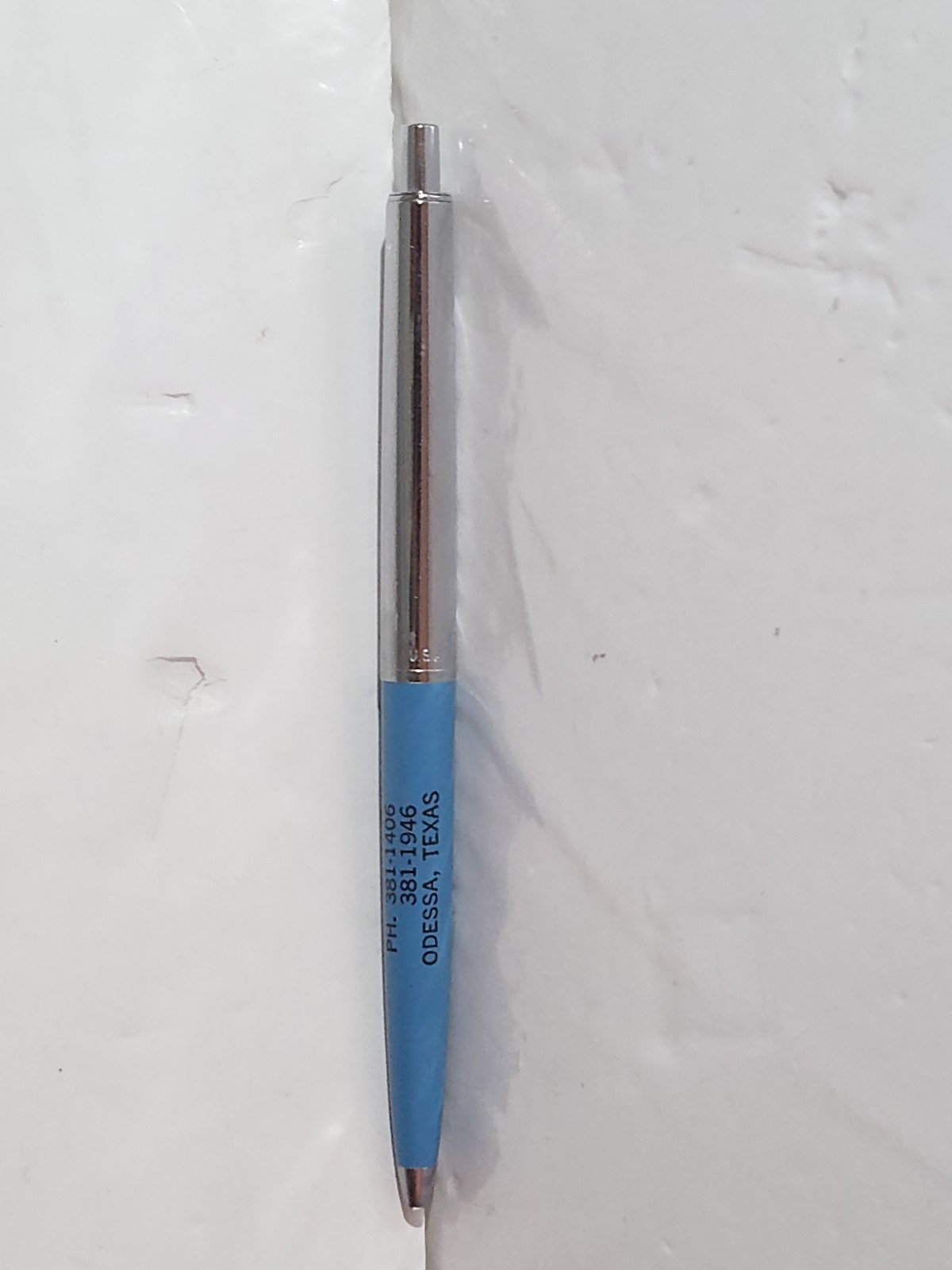 Vintage Paper Mate Double Heart Ballpoint Pen Blue & Chrome