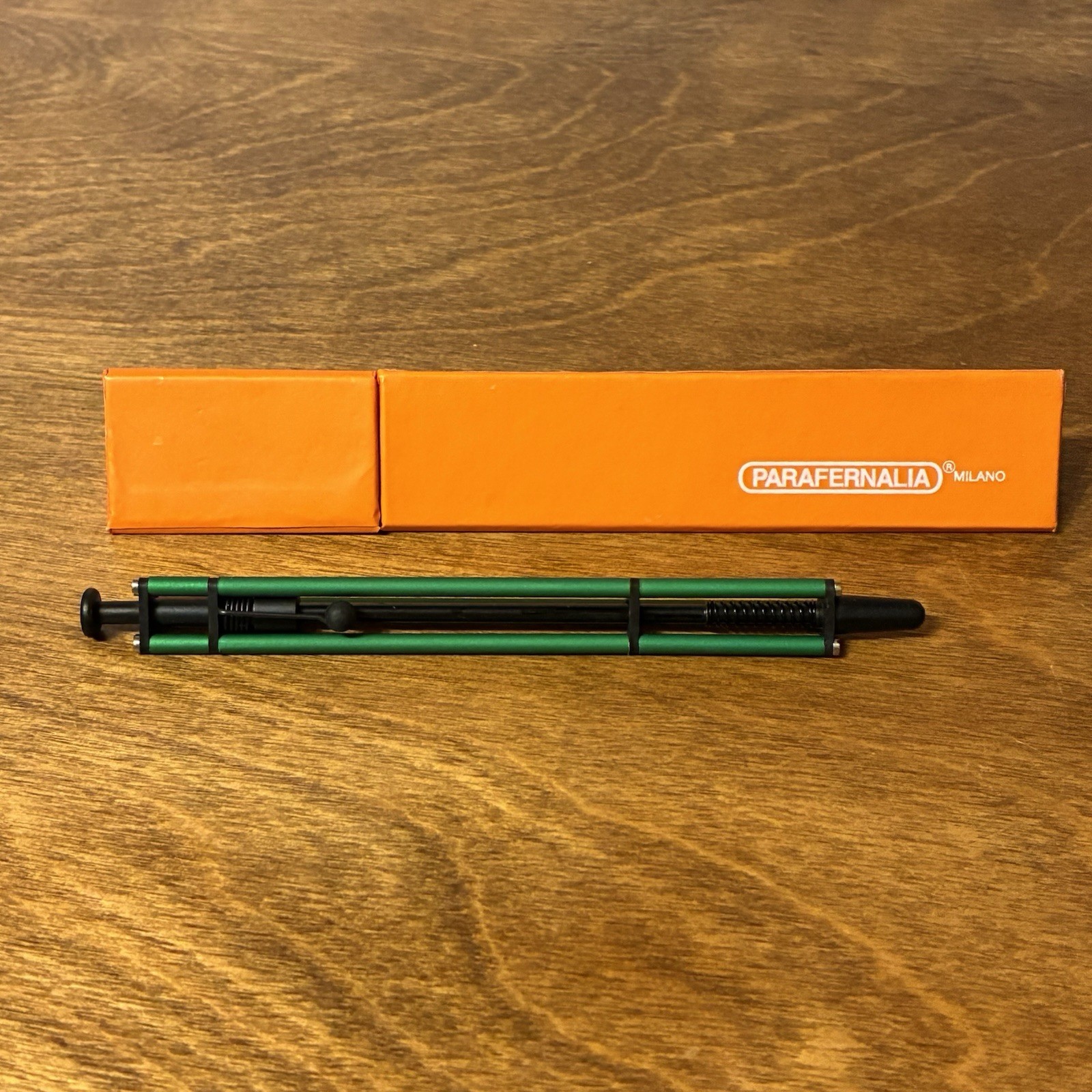 Parafernalia Milano Revolution Pen Ballpoint Green With Box Italy Aluminum