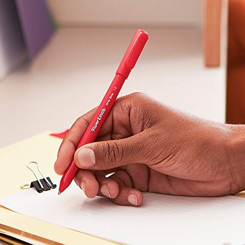 Paper Mate Ballpoint Stick Pens, Medium Point 1.0mm, Black Ink, 12 Pack