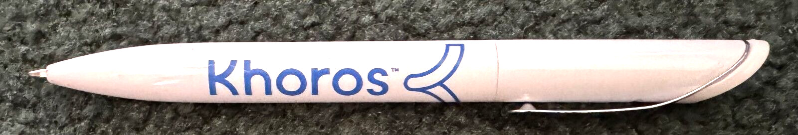 Khoros Branded Twist Activated White Ballpoint Pen with Black Ink