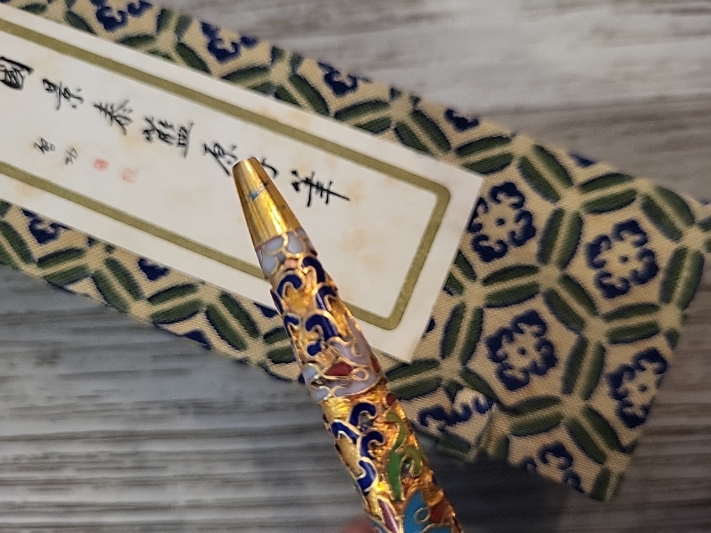 Vintage Chinese Cloisonne Enamel Ballpoint Pen
