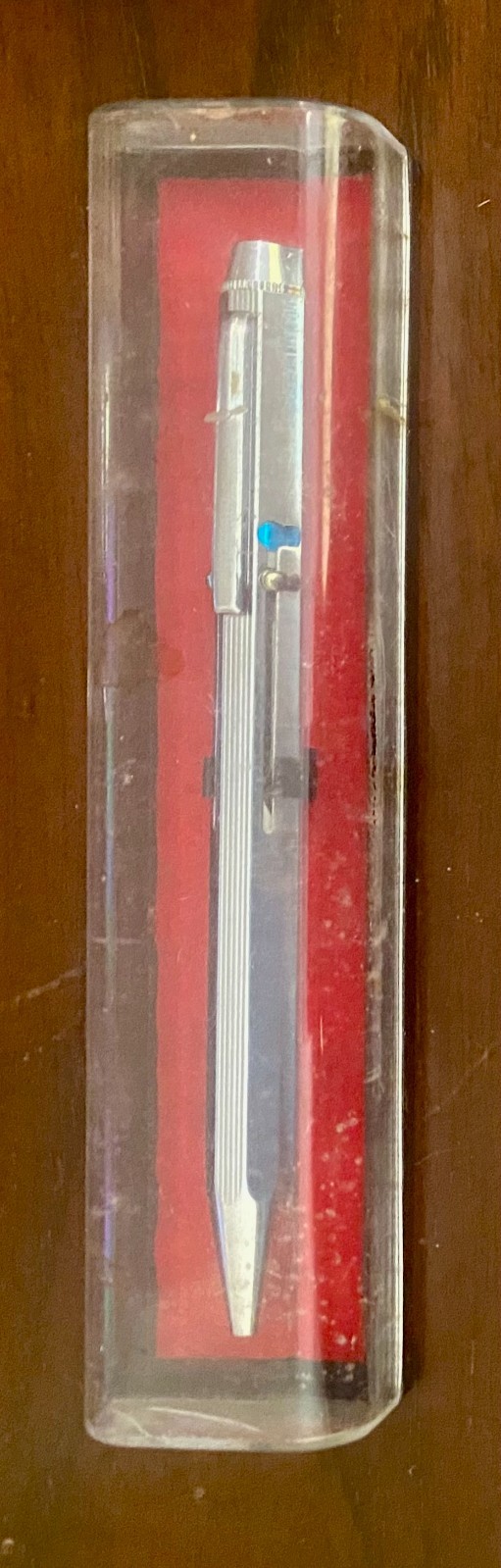 VTG ICO KAMALEON PROPELLING FOUR COLOR BALLPOINT PEN, CHROME, w/BOX c1970 vg