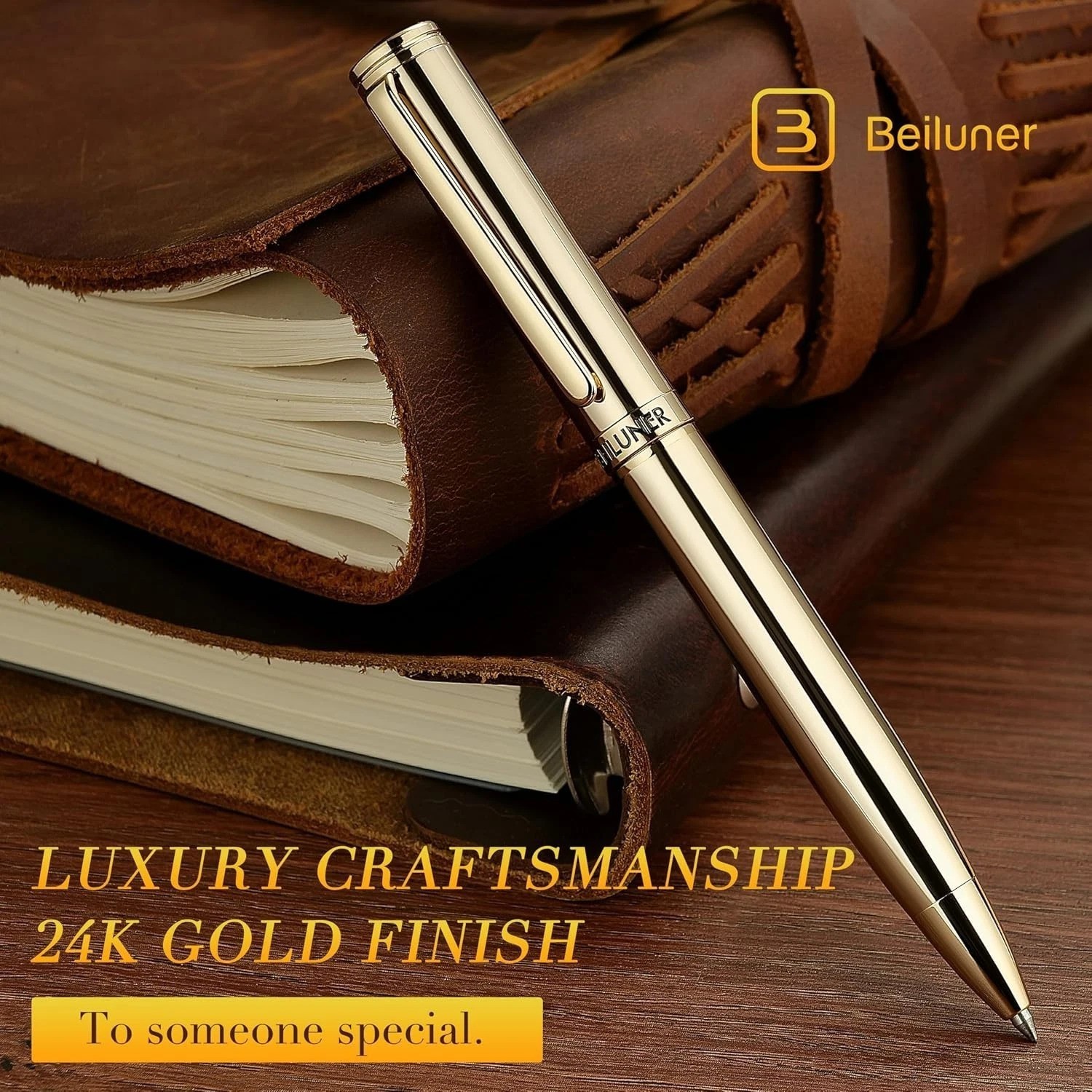 Stunning 24K Gold Plated Gel Pen, Black Ink, Luxury Writing