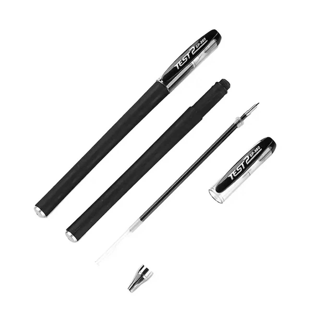 Ballpoint Pens Black Matte Gel Ink Pens Set 0.5mm Extra Fine Tip Smooth Writing
