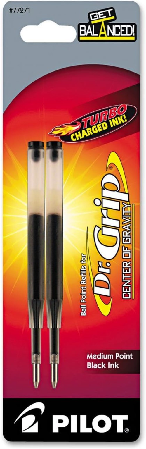 2-Pack Dr. Grip Center of Gravity Refills – Smooth Writing Black Ink, Medium