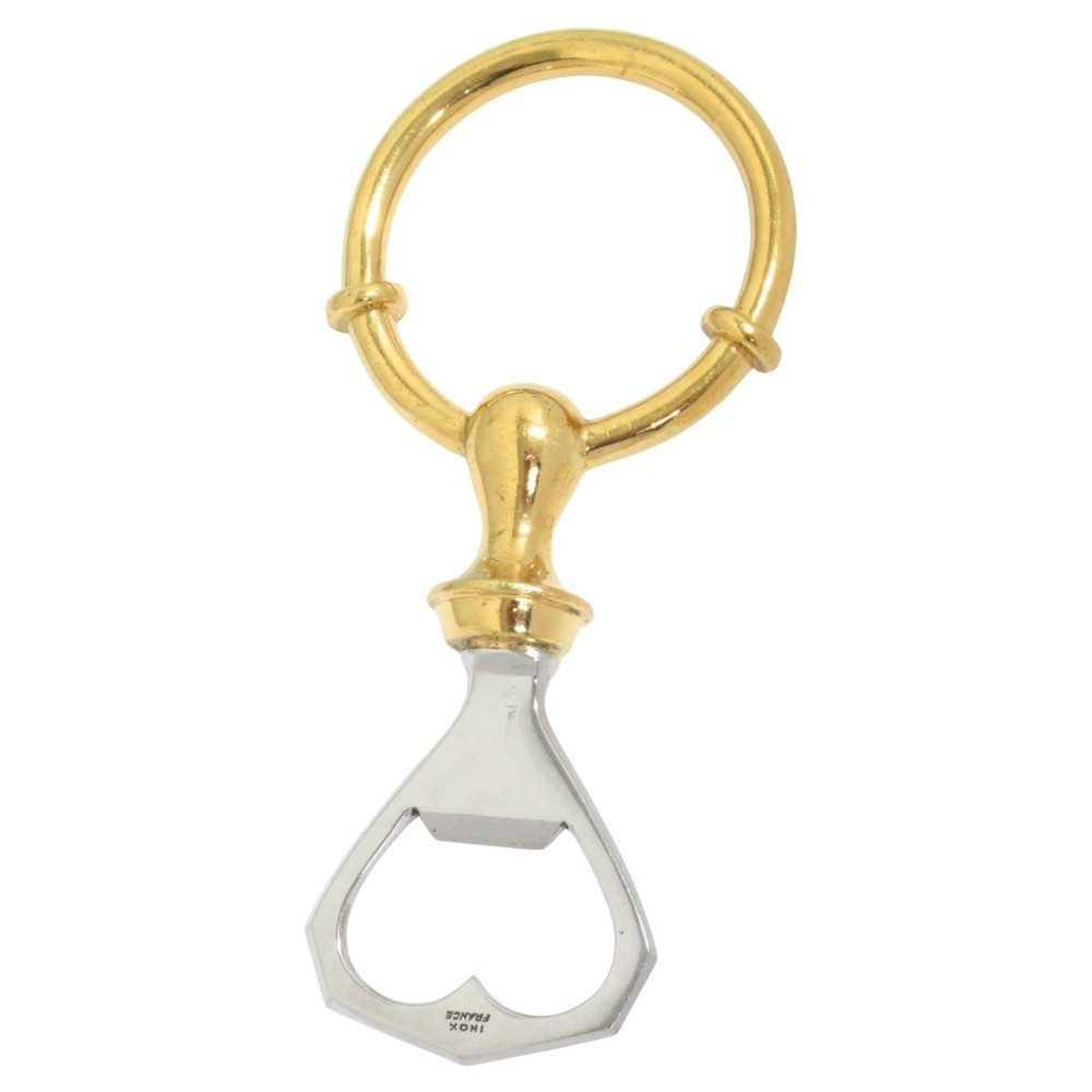HERMES Vintage Bottle Opener Corkscrew Yellow Gold/Silver Unisex