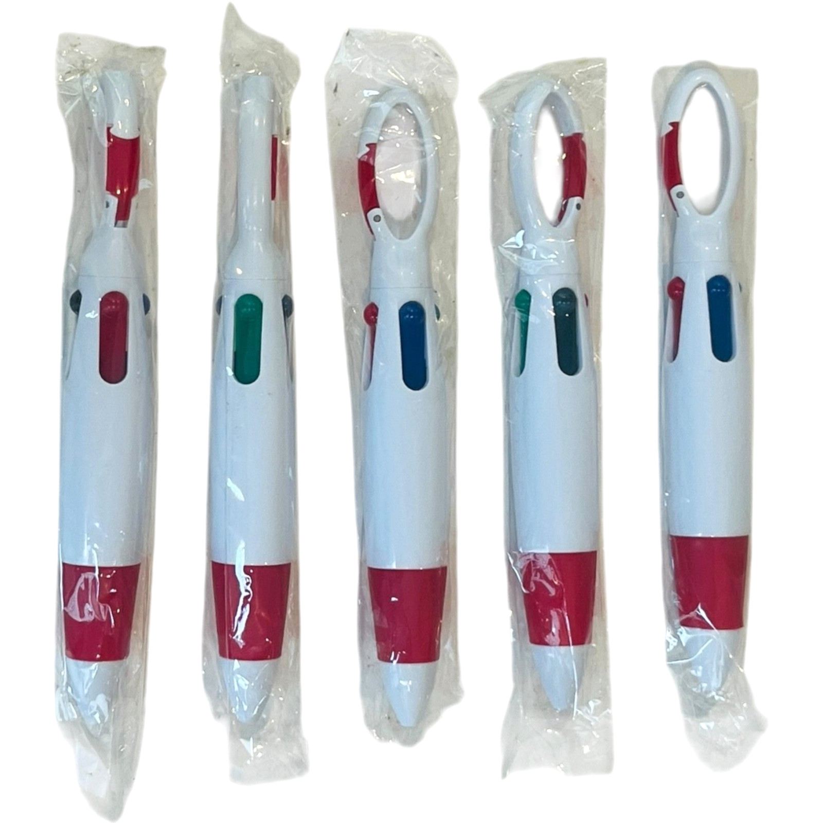 4 Color Pens – Black, Red, Green and Blue – Ball Point Pens – LOT of 5