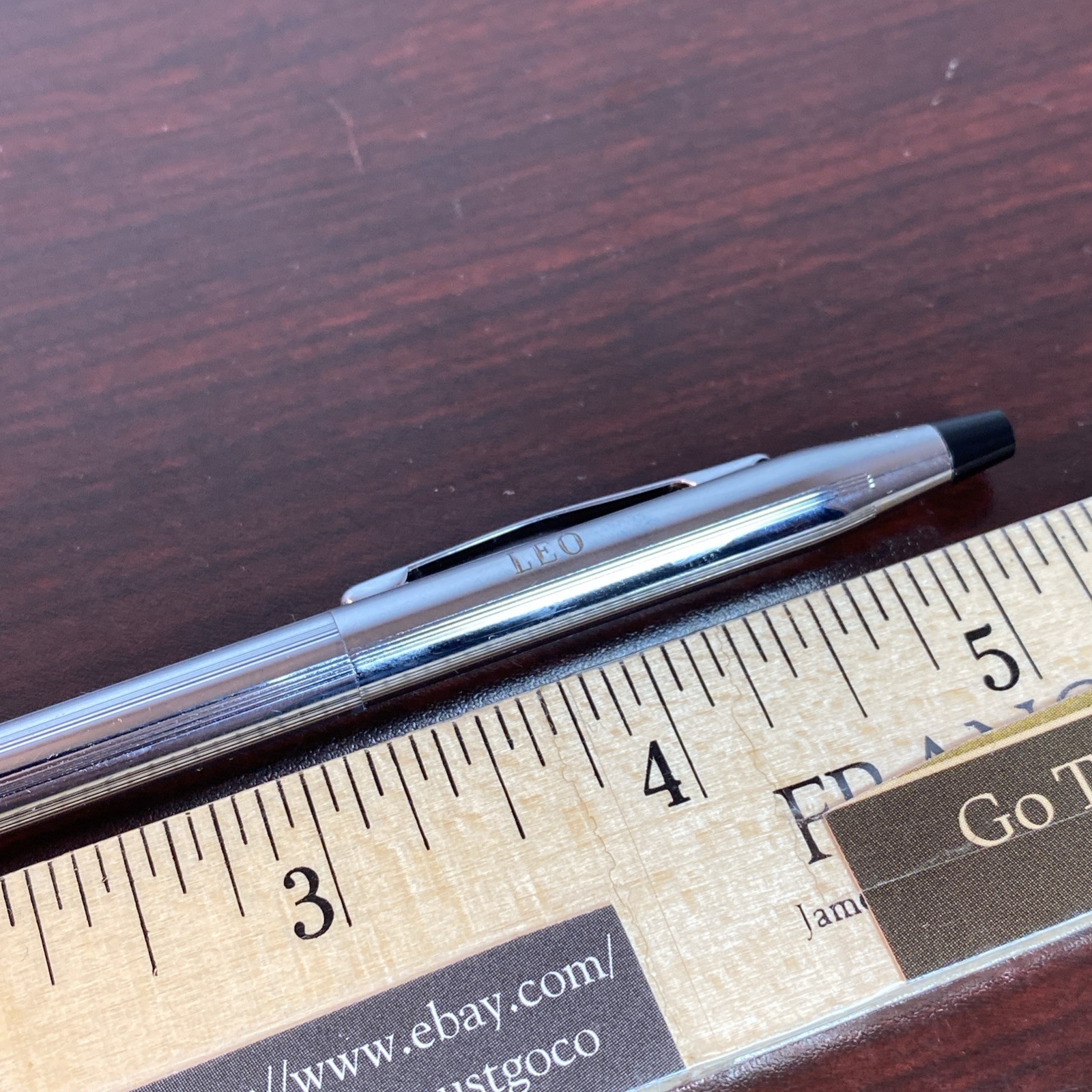 Cross Chrome Pen Pencil VINTAGE Engraved Mono Name LEO GIFT BIRTHDAY FATHERS DAY