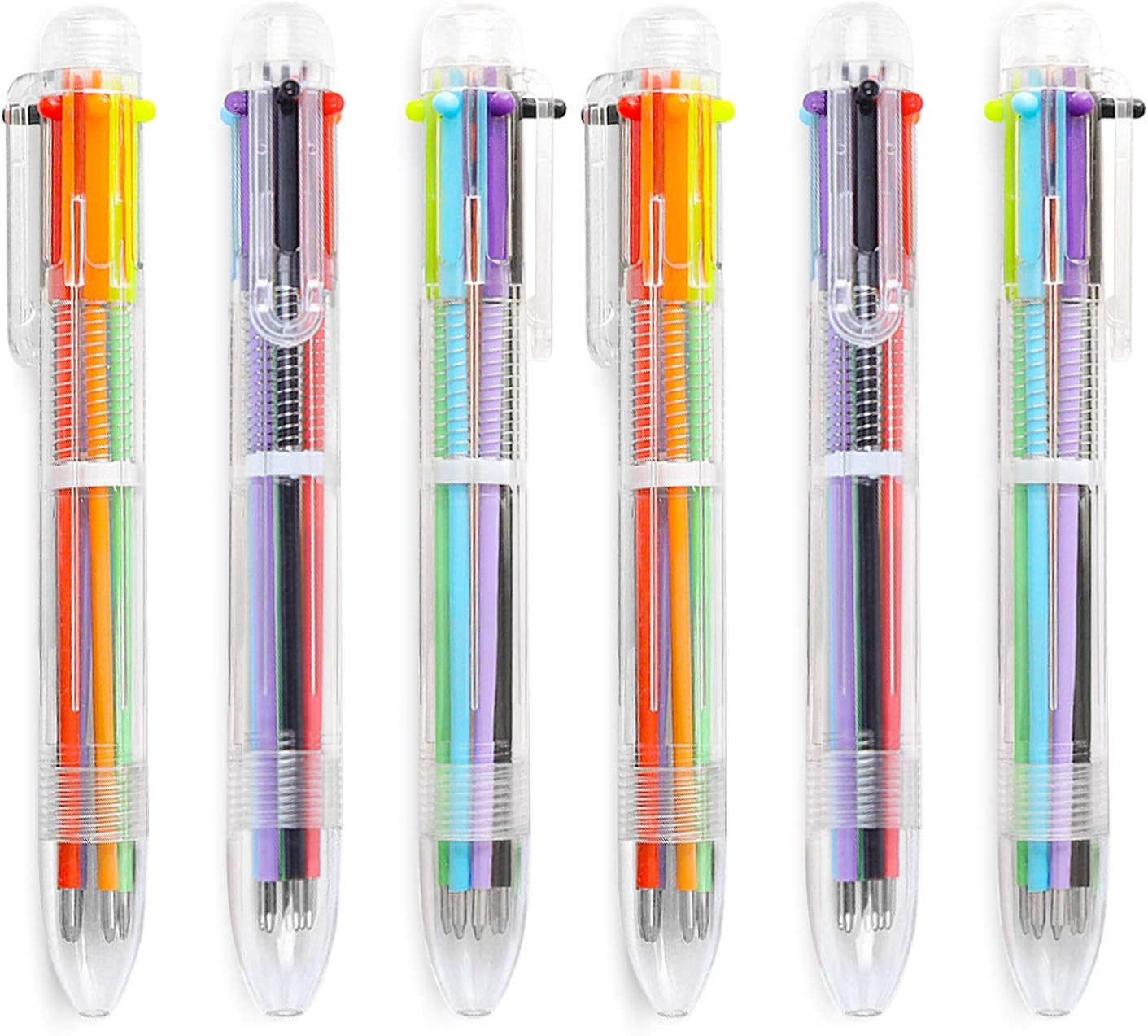 6 Pack 0.5Mm 6-In-1 Multicolor Ballpoint Pens, Kids Party Favors Pen | Retractab