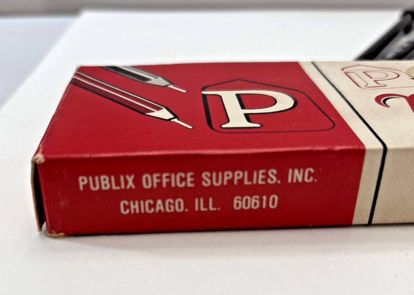 Publix Masterwriter Pens Office Supplies Box Chicago IL Vtg Dried Up Non-Working