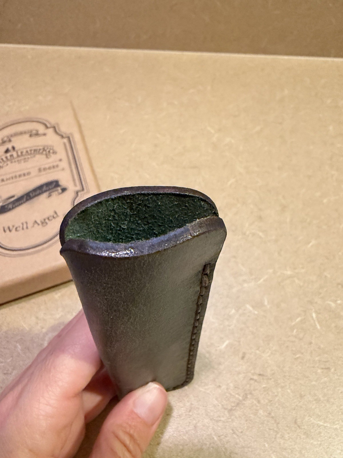 Galen Leather Co Single Fountain Pen Sleeve Case Crazy Horse Forest Green NEW