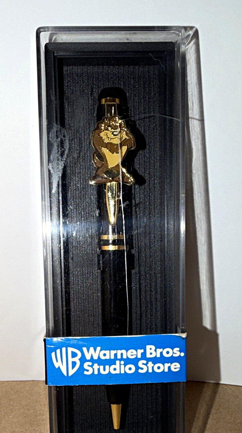 Warner Bros. Taz Tasmanian Devil Metal Ballpoint Pen Gold Trim Black Ink