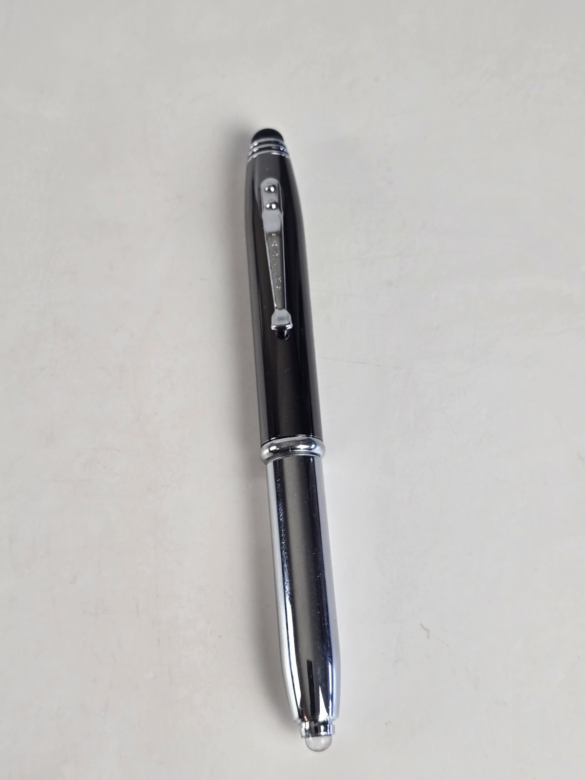 3 in 1 Crowne Triple Gunmetal Stylus Pen LED Flashlight ePen Adler New