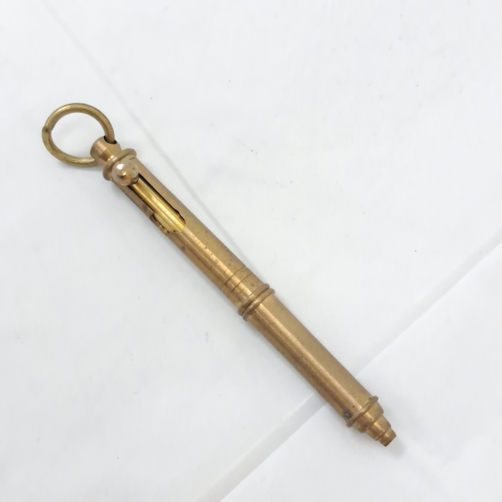 STUNNING VINTAGE HIGH QUALITY 3.5″ MINI BRASS BOLT ACTION TACTICAL PEN
