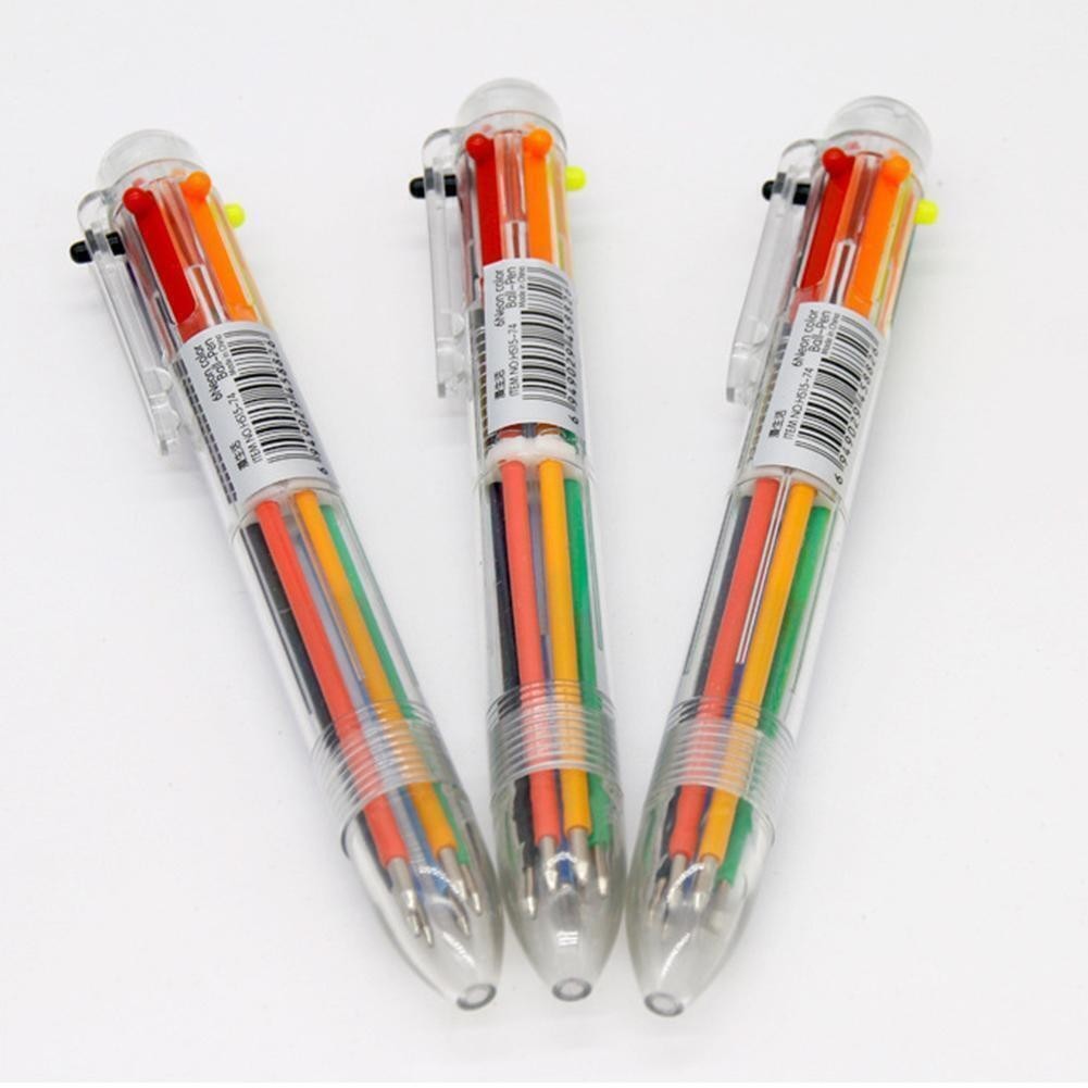 1pc MultiColor 6 in 1 Color Ballpoint Pen Ball Point Pens Kids School Office-