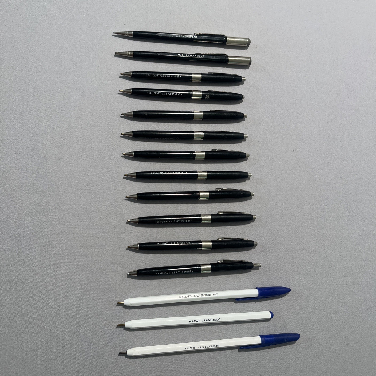 Vintage Skilcraft US Government 15 Pcs Pen & Pencil Lot As Is Dried Ink