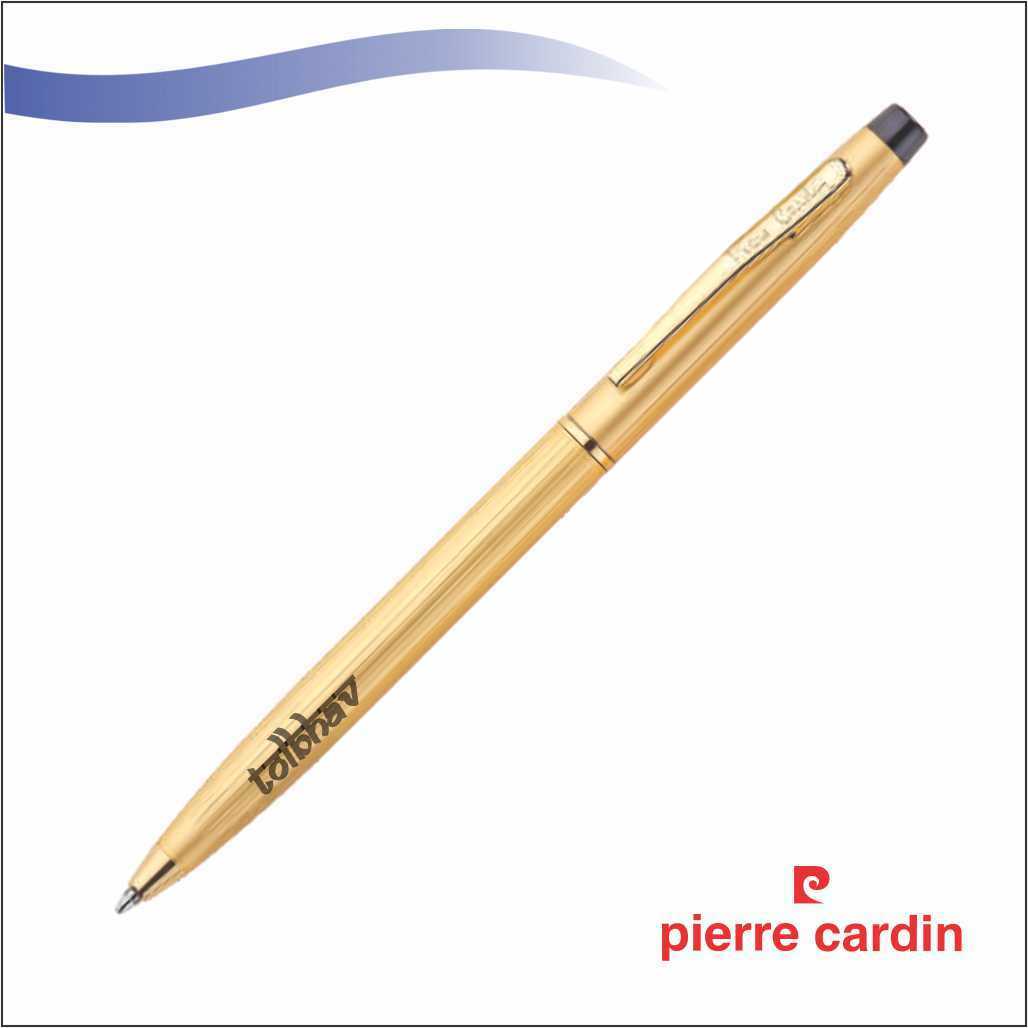 Pierre Cardin Kriss Satin Gold Ball Point Pen BP Gold Trim Blue Ink Gifting GT