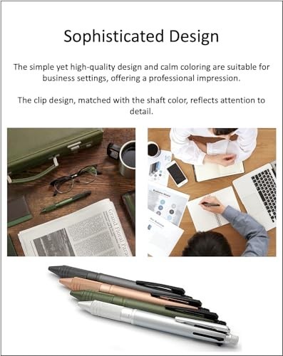Multifunction 4-in-1 Metal Pen Set – Black, Red, Blue, Green & Mechanical Pencil