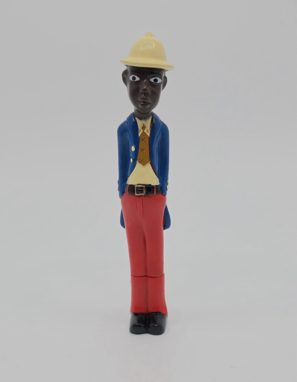 Rare Colonial Figure Novelty Pen African Colon Statue 5.5″ NOS Heart and Star