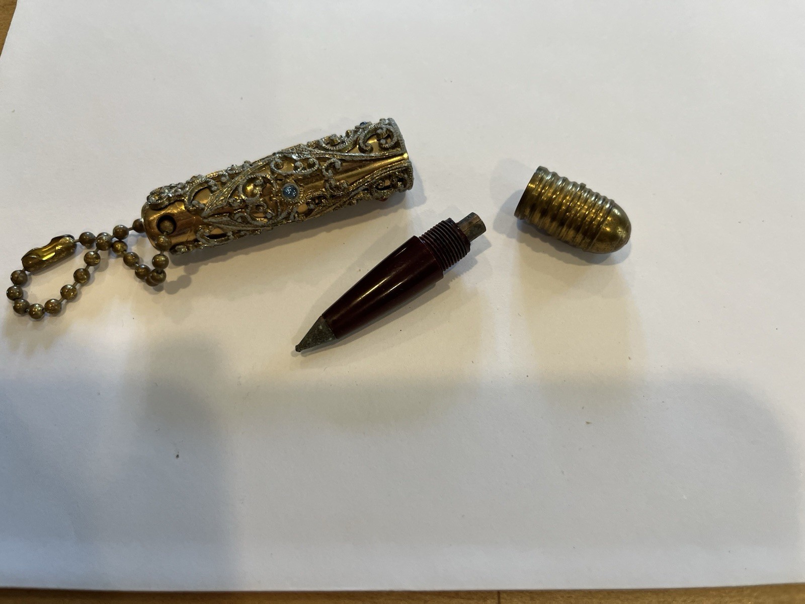 Vintage 1950S Gold Tone Filigree Pen
