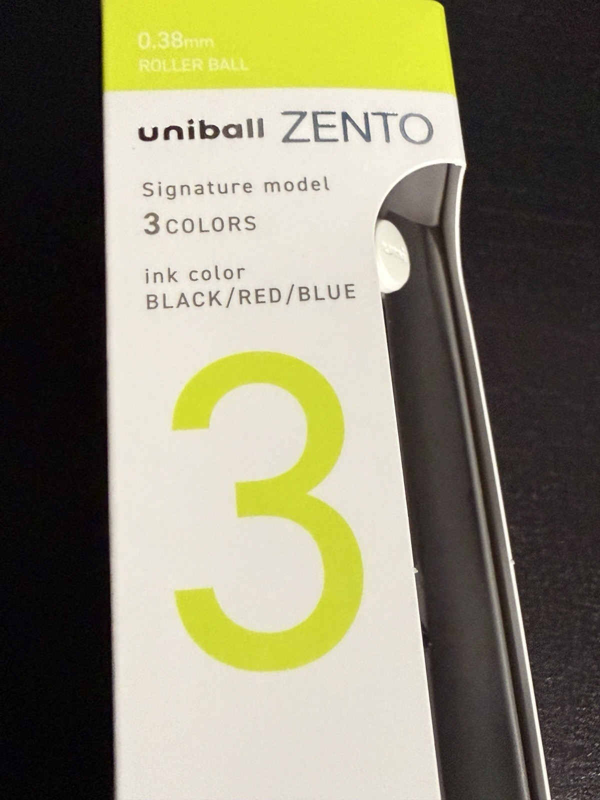 uniball ZENTO Signature Model 3-Color Ballpoint Pen 0.38mm Silver Black/Red/Blue