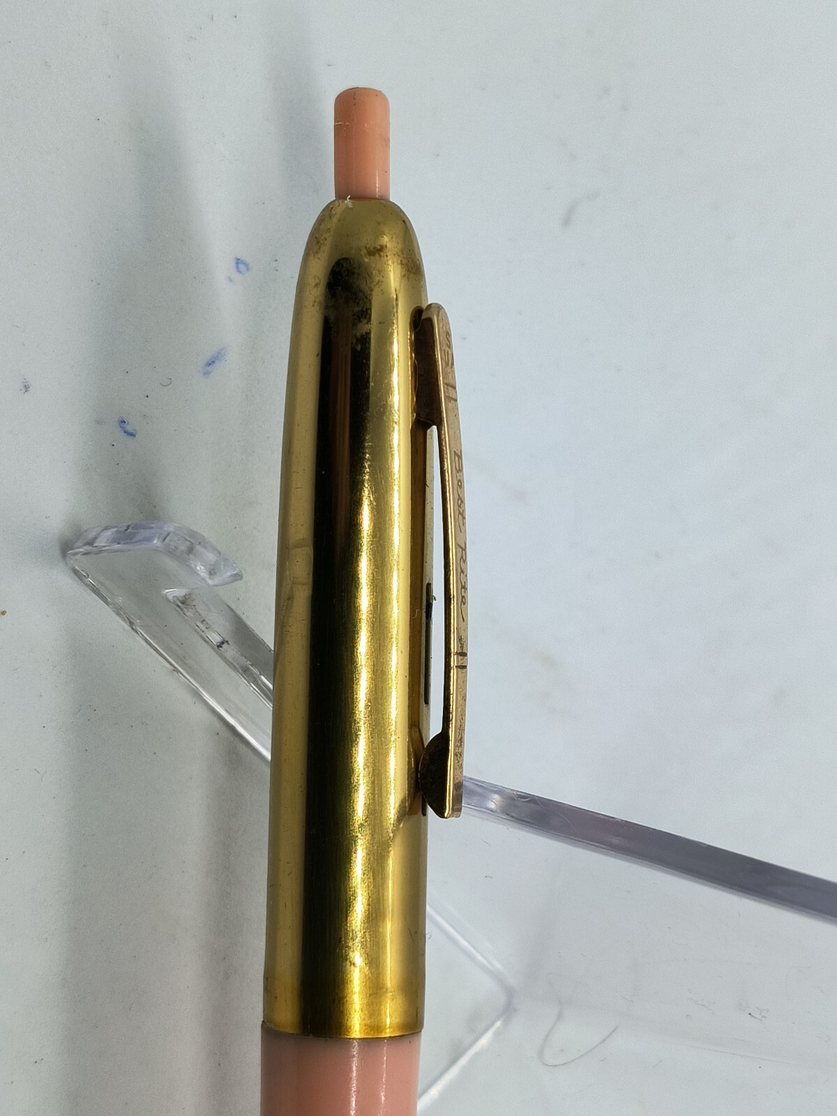 Vintage Best Rite 1950’s Ballpoint Pen Pink With Gold Cap, Rare. Ink Dry.