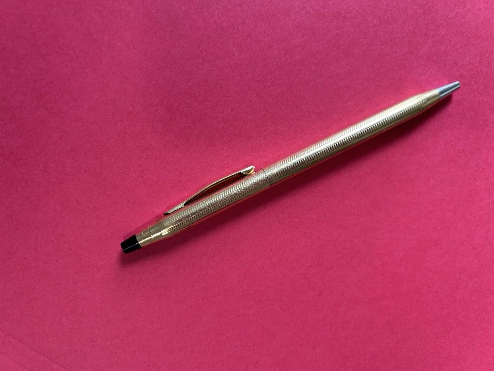 Cross Gold Retractable Click Ballpoint Pen, GOLD FILLED 1/20 10K, Pocket Clip