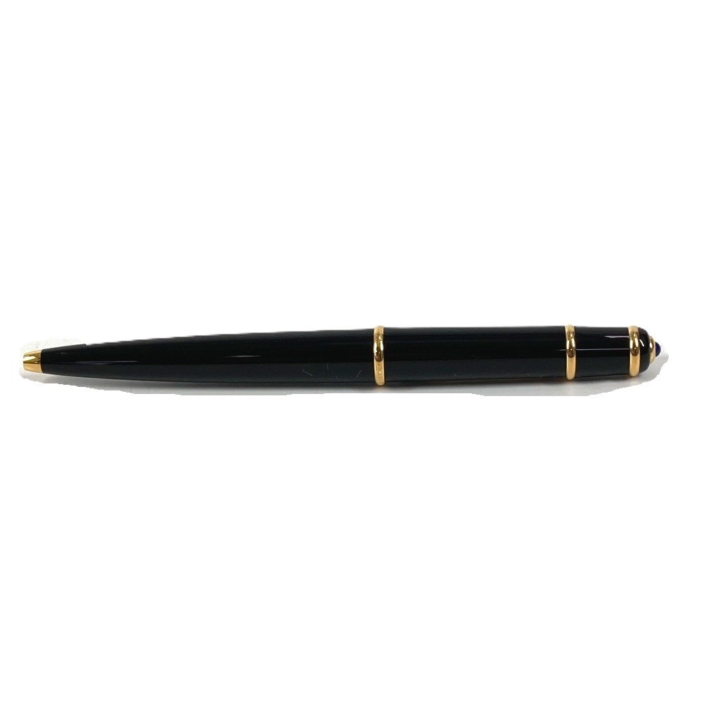 Cartier Diabolo Ballpoint Pen Black Resin Gold Writing Instrument w/ Box Unisex