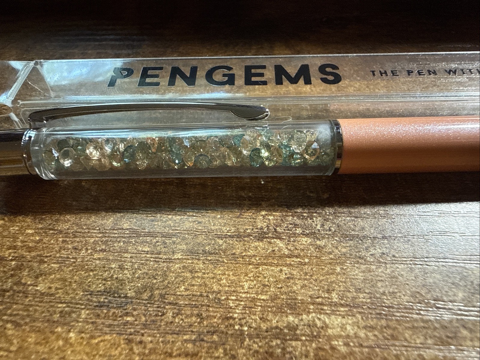 PenGems Pen with Gem – Orange with silver tip