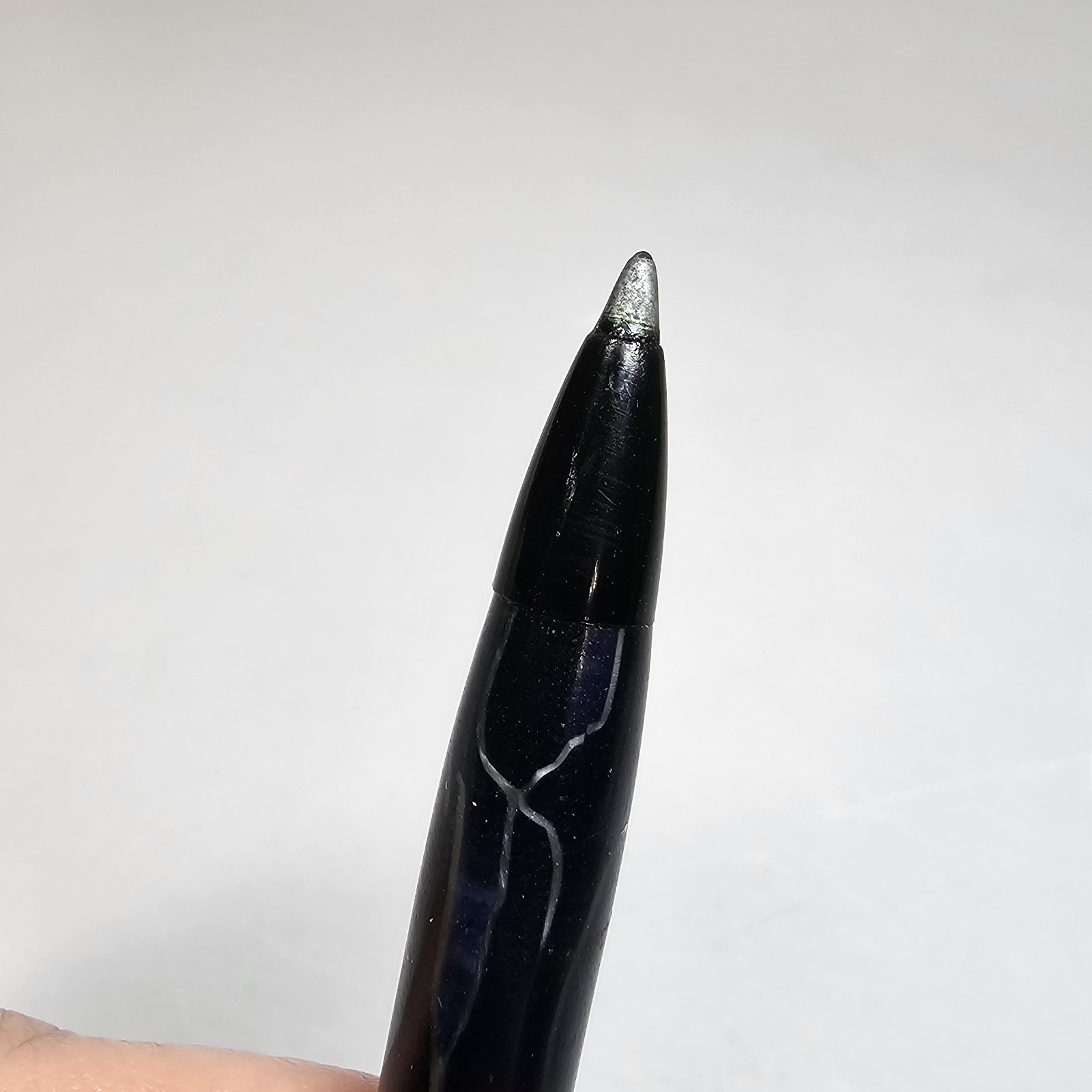 Vintage Ballpoint Pen Blue Silver Black Marbled Celluloid