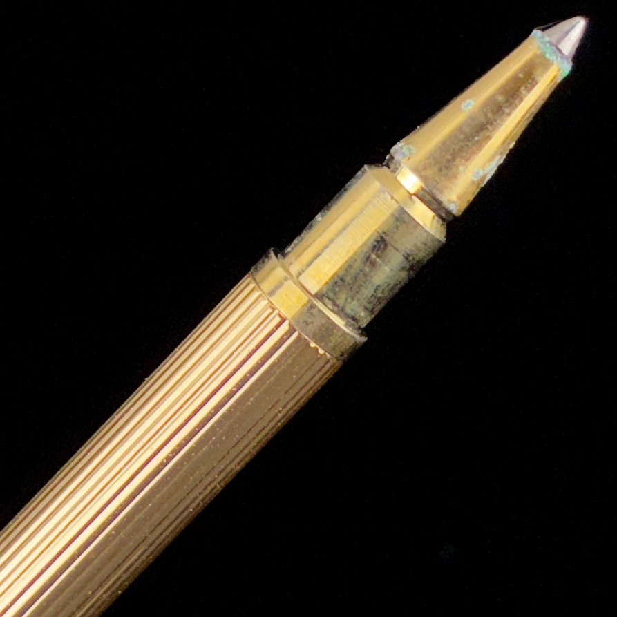 Vintage Mercedes Benz Gold Tone w/ Black Trim Lined Shaft Ballpoint Pen