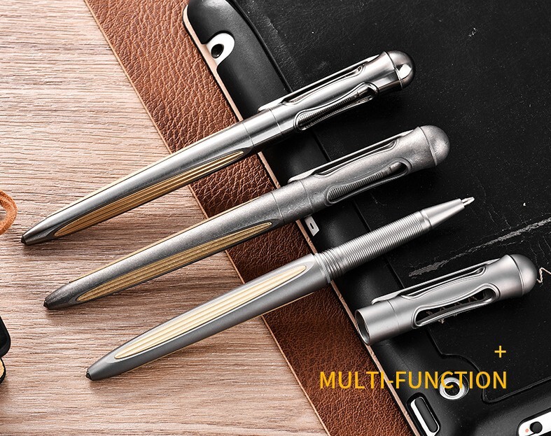 Practical Titanium Pocket Ballpoint Pen Signaturing Working Outdoor EDC Pen