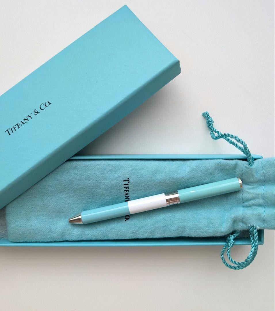 Tiffany & Co. Ballpoint Pen Enamel Blue White 925 silver Black ink