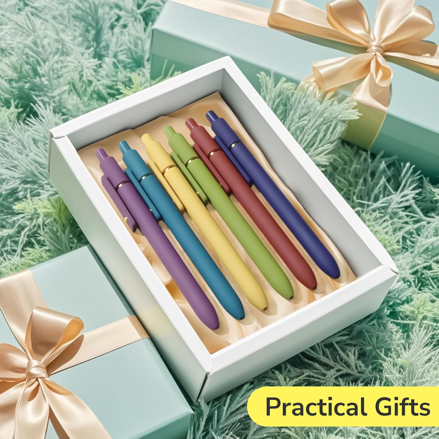 Colorful Pens, 6 Pcs Colored Pens Fine Point Smooth Writing Pen, 0.5mm Colored I