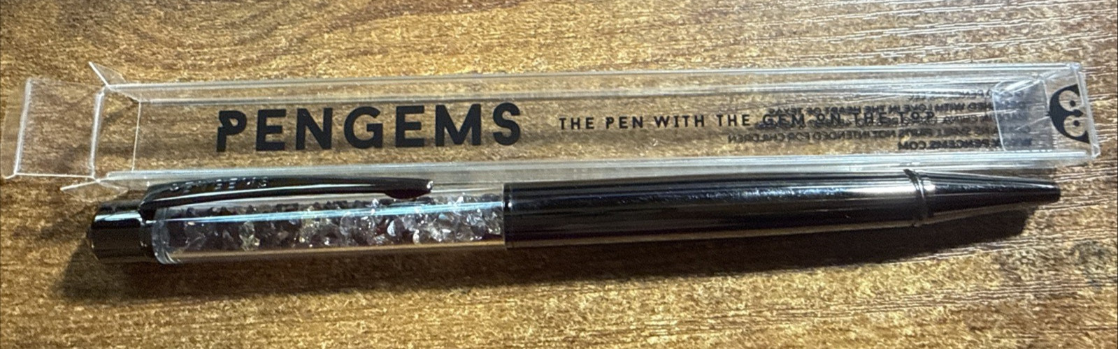 PenGems Pen with Gem – Black with Black tip