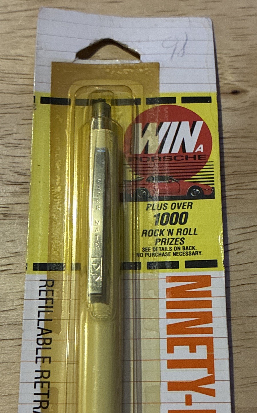 VTG Paper Mate Ninety Eight White Pen Double Heart Logo 1989 NOS
